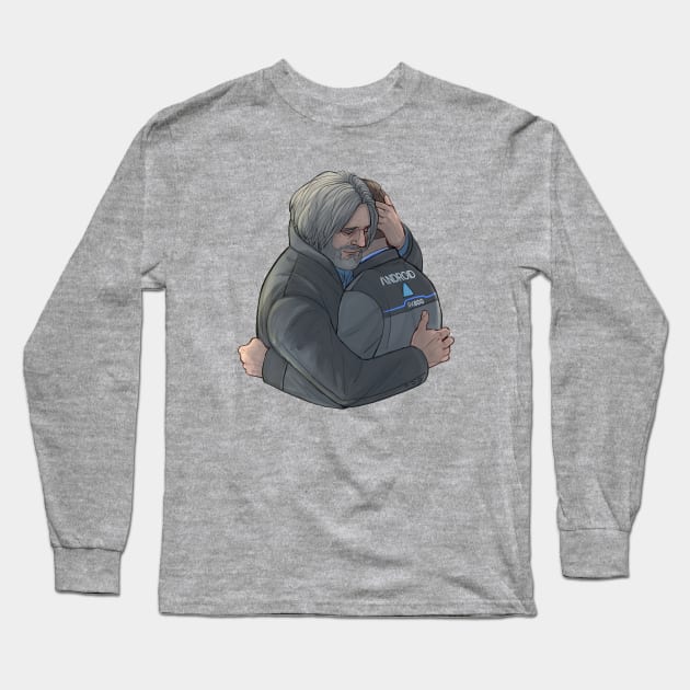 Hank and Connor hug Long Sleeve T-Shirt by Julientel89